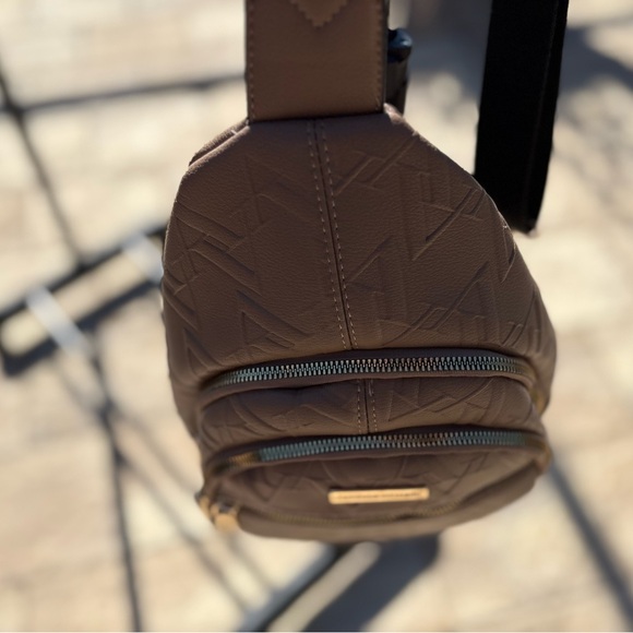 Adrienne Vittadini Brown Quilted Sling Crossbody Bag | Like New Condition - Picture 6 of 12